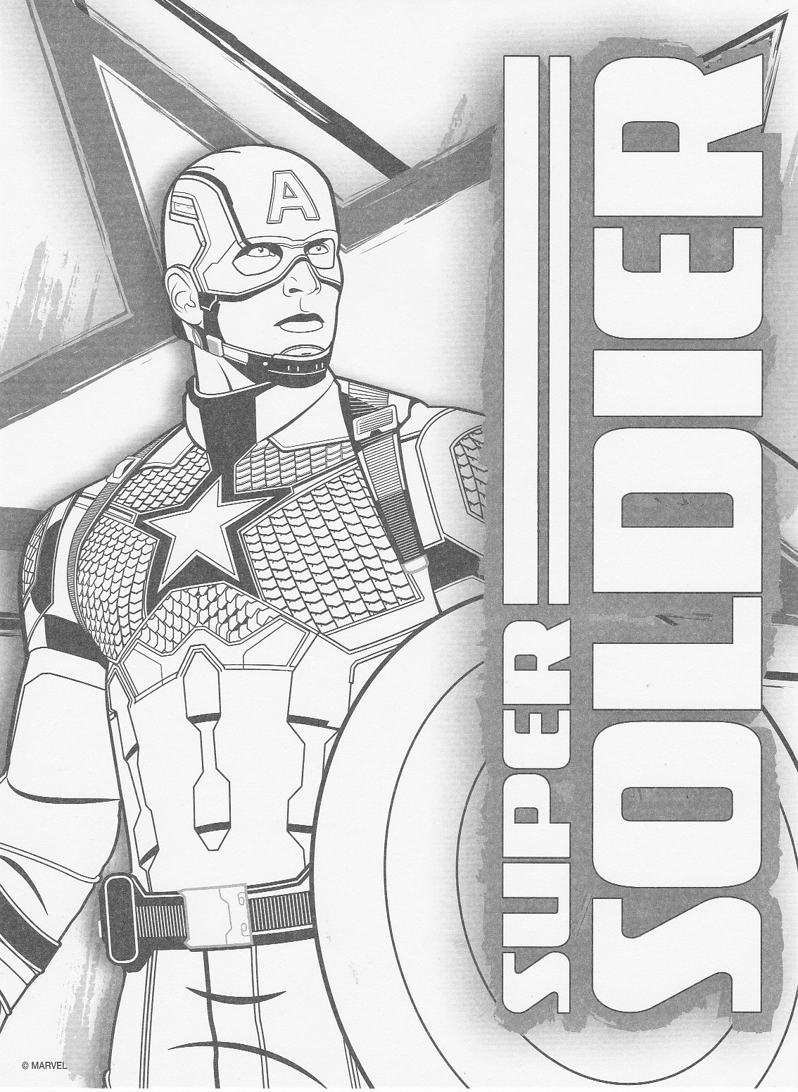 Раскраска Капитан Америка из Мстителей финал